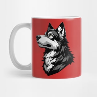 Stunning and Cool Chinook Monochrome and Gold Portrait for Father's Day Mug